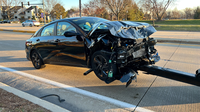 Crash Victims Transported By Medics From Crash Scene At Buffalo Grove