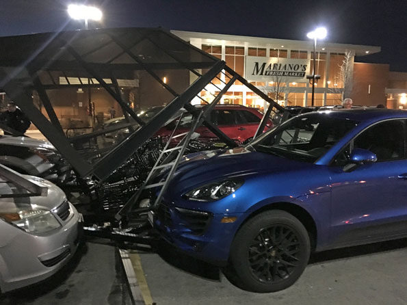 Hit And Run Driver Destroys Shopping Cart Canopy Damages 4 Vehicles At Mariano S Arlington Heights Cardinal News