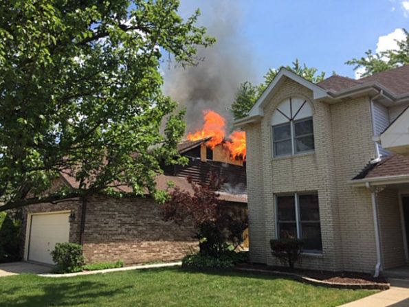 Attic fire at house on Albany Lane in Des Plaines (SOURCE: Des Plaines Fire Department)