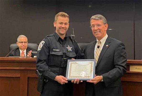 Commendation Award for Arlington Heights Police Officer Treston Schoeny ...