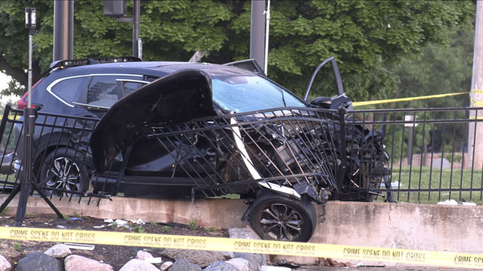 The black Honda SUV that carried a mother who was killed in a crash while she was driving home from work (CARDINAL NEWS)