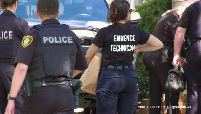 Investigators on Cherry Valley Road in Vernon Hills at the scene of an apparent murder/suicide in a home on Wednesday morning, May 1, 2024 (Craig/CapturedNews)