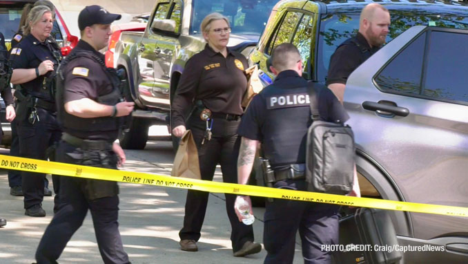 Investigators on Cherry Valley Road in Vernon Hills at the scene of an apparent murder/suicide in a home on Wednesday morning, May 1, 2024 (Craig/CapturedNews)