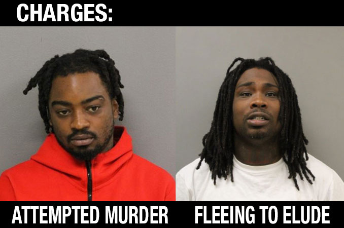 Tayvon Geen-Powe (left) charged with Attempted Murder, and Kraig Payne, charged with Aggravated Fleeing to Elude and Aggravated Unlawful Use of a Weapon (SOURCE: Illinois State Police)