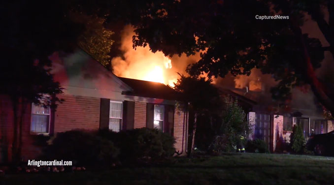 House fire on Dryden Place south of Euclid Avenue about 3:30 a.m. Sunday, June 23, 2024 (CARDINAL NEWS)