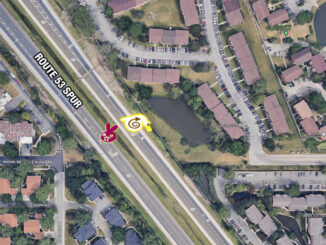 Route 53 Spur rollover crash northbound lanes on Tuesday, June 4, 2024 (Imagery ©2024 Google, Imagery ©2024 Airbus, Maxar Technologies, Map data ©2024)