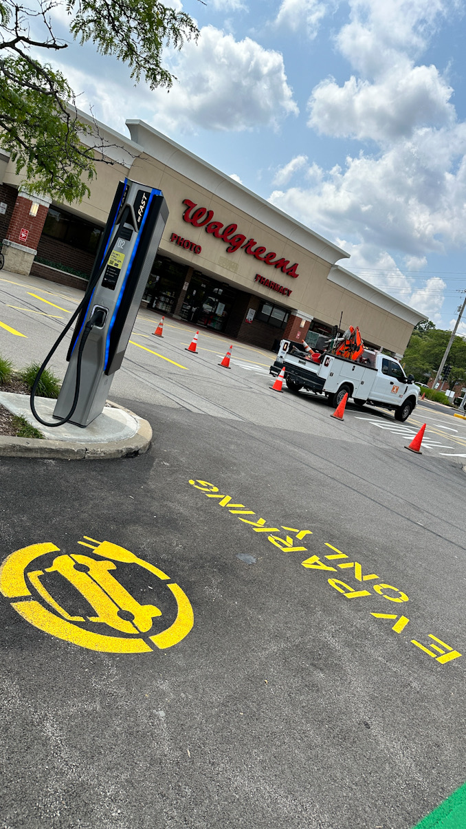 There are two parking stalls equipped with charging stations for electric vehicles (CARDINAL NEWS)