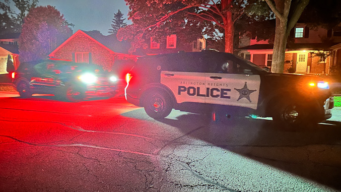 Police on scene investigating the scene of a residential burglary on Haddow Avenue in Arlington Heights on Sunday night, Monday, July 29, 2024 (CARDINAL NEWS)