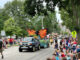 Watching a Monarch butterfly float from the Prospect Heights Natural Resources Commission, crowds were packed on both sides of Miner Street near the end of the parade route, which also included Dunton Avenue and Oakton Street -- also packed with viewers (CARDINAL NEWS)