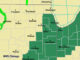 Flood Watch area (green) and Flood Warning area (bright, light green) map updated Tuesday, July 9, 2024 at 10:58 a.m. CDT (SOURCE: NWS Chicago)