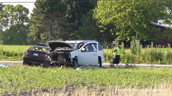 Lake County Sheriff's Office investigating the crash involving the driver of a stolen Lexus GS400 and the innocent victims of a GMC Yukon at Route 173 and Kilbourne Road in unincorporated Zion in Newport Township (CapturedNews)
