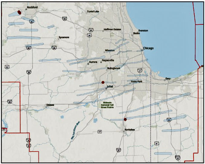 Storm damage paths being assessed this week by National Weather Service Chicago (SOURCE: NWS Chicago)