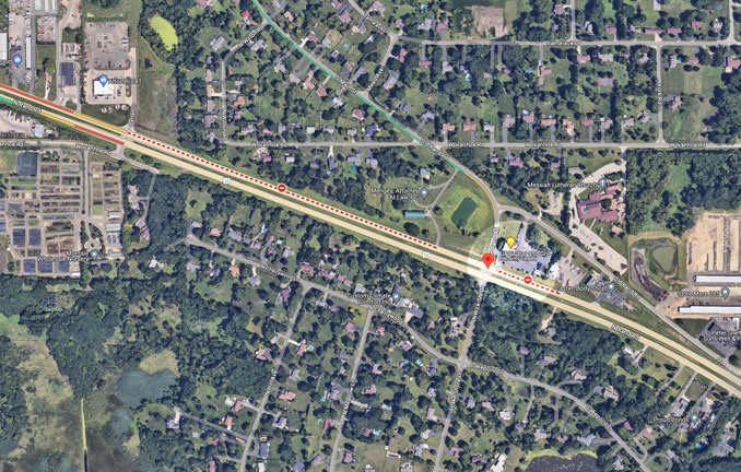 Crash scene 
 map at US-12 (Rand Road ) and Old Rand Road/Lake Shore Drive in unincorporated Wauconda Wednesday night, August 7, 2024 (Imagery ©2024 Google, Imagery ©2024 Airbus, Maxar Technologies, Map data ©2024)