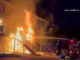 Firefighters from Engine 3 deploy a deck gun to knock down fire showing from a 3-story townhouse on Crambourne Way, Friday, August 9, 2024 around 9:00 p.m. (Provided Video/CapturedNews)