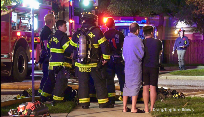 Fire scene photo on Crambourne Way in Arlington Heights Friday, August 9, 2024 (Craig/CapturedNews)