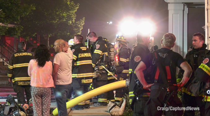 Fire scene photo on Crambourne Way in Arlington Heights Friday, August 9, 2024 (Craig/CapturedNews)