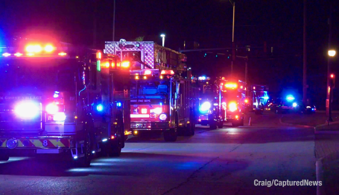 Fire scene photo on Crambourne Way in Arlington Heights Friday, August 9, 2024 (Craig/CapturedNews)