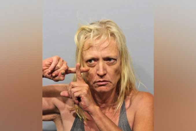 Karen Kline, charged with Criminal Trespass and Disorderly Conduct (SOURCE: Arlington Heights Police Department)