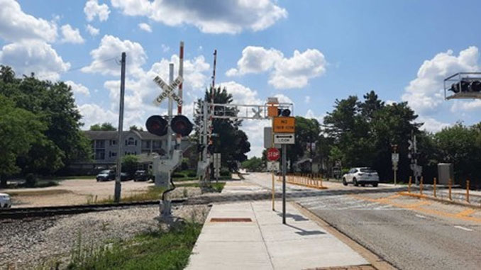 James Street railroad crossing in Barrington where a pedestrian crossing gate exists (provided by Clifford Law Offices)