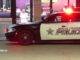 Mount Prospect police car at the BP gas station at the southwest corner of Dempster Street and Elmhurst Road in Mount Prospect after a shooting near the RecPlex fitness center, Sunday, September 1, 2024 (CARDINAL NEWS)