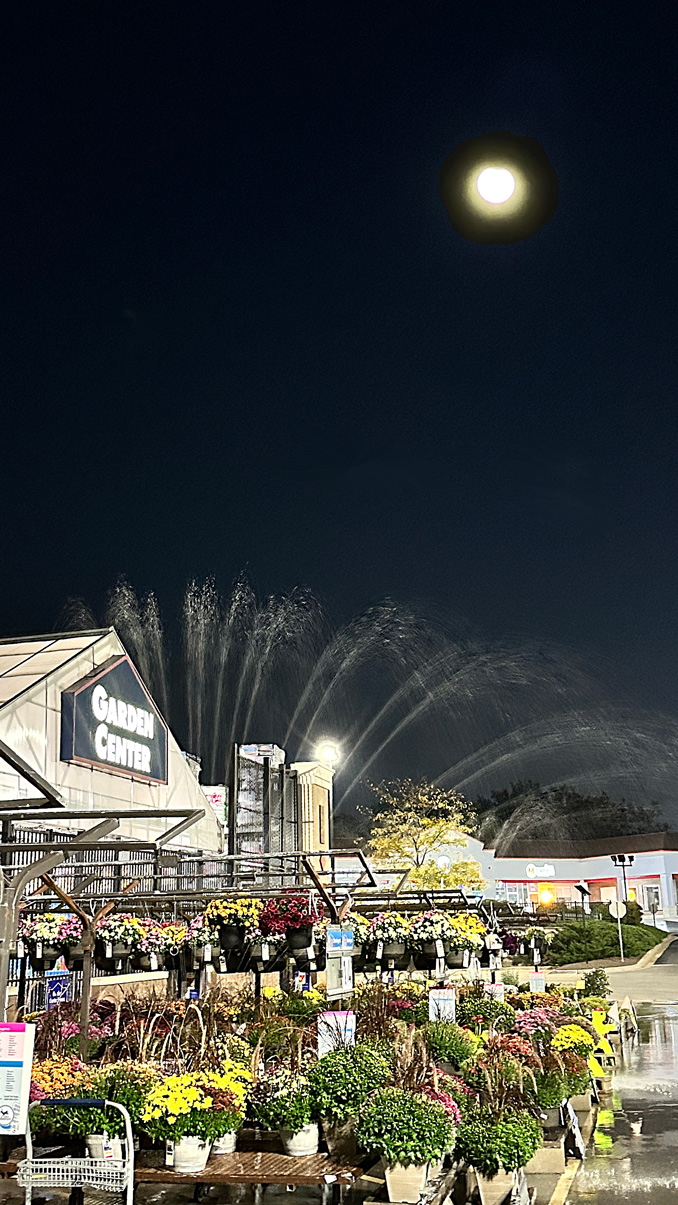 Partial Eclipse of the Moon at Lowe's Garden Center in Arlington Heights at about 10:00 p.m. CDT on Tuesday, September 17, 2024 (CARDINAL NEWS)