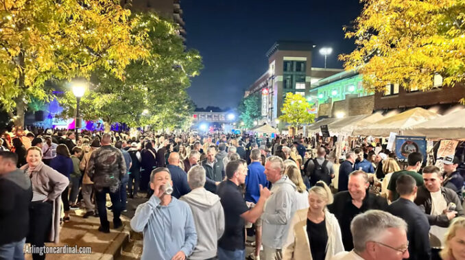 Taste of Arlington at last year's 2023 Harmony Fest in downtown Arlington Heights looking south on Vail Avenue near Campbell Street