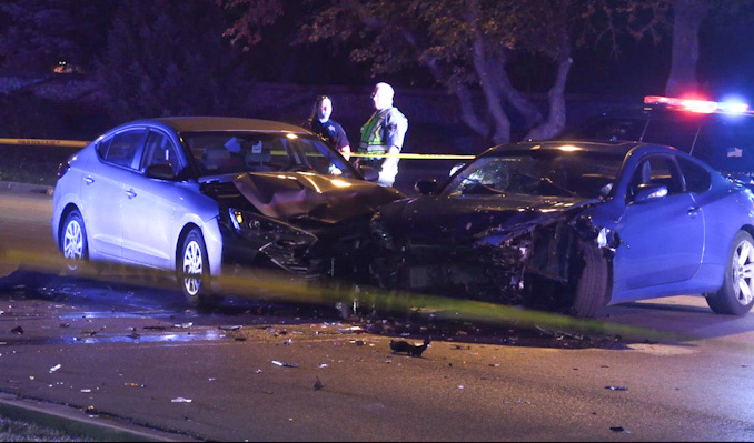 Two passenger cars with severe front-end damage may been involved a crash involving a left-turn from US-14 EAST to northbound Waterman Avenue (CARDINAL NEWS)