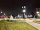 Clock Tower Plaza in downtown Arlington Heights where a large illuminated "ARLINGTON HEIGHTS" sign would be located on the left side flagstone wall (CARDINAL NEWS)