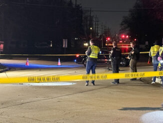 Rolling Meadows police officers and MCAT-STAR investigators working at the scene of a fatal car vs bicycle crash at Campbell Street and Rohlwing Road in Rolling Meadows Tuesday night December 17, 2024 (CARDINAL NEWS)