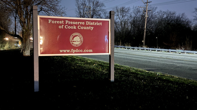 Deer Grove Forest Preserves across the street from the shooting death in the block of 1700 North Hicks Road in Palatine (CARDINAL NEWS)