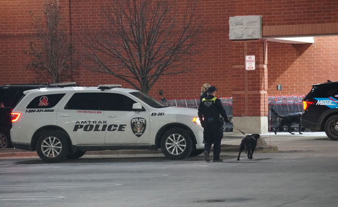 Amtrak Police K-9 deployed for an explosives detection operation Wednesday night, December 18, 2024  at the Schaumburg Costco, 1375 North Meacham Road (provided photo) (provided photo)